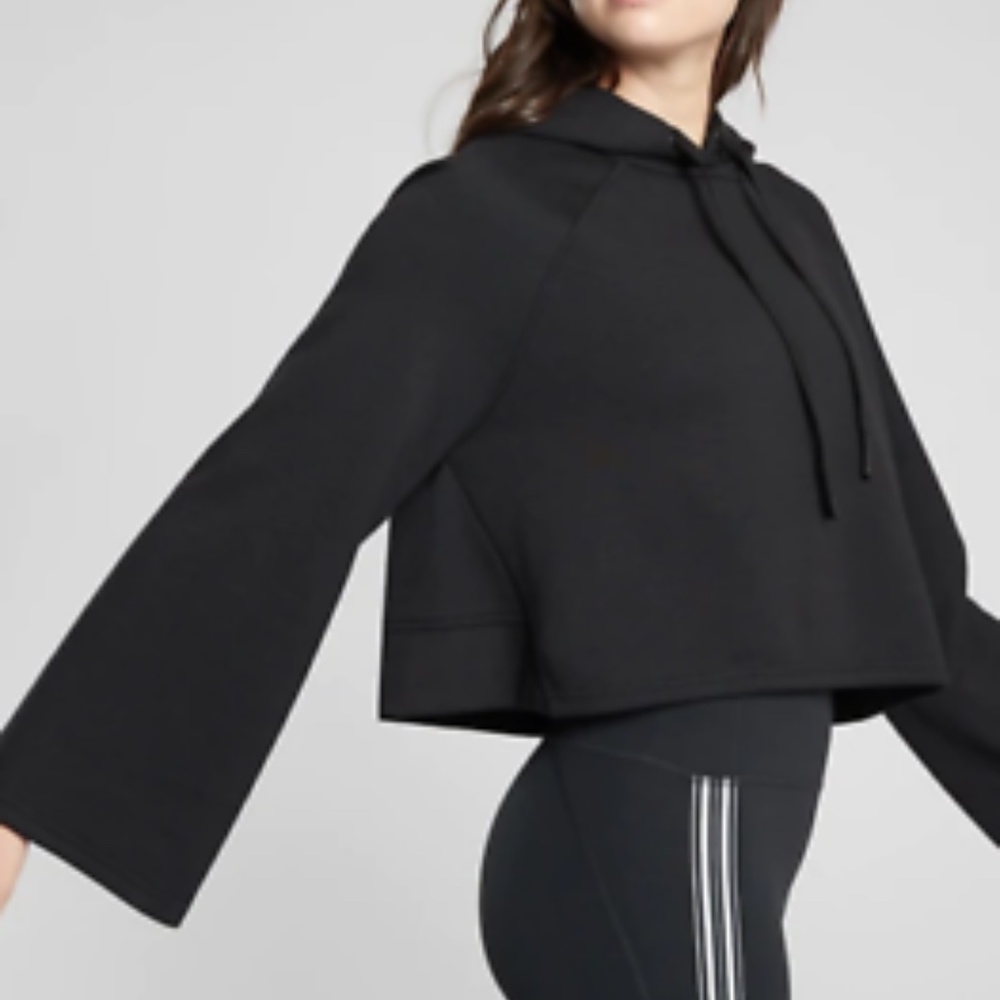 NWT Athleta Steady State BlackCrop Sweatshirt - Picture 3 of 9